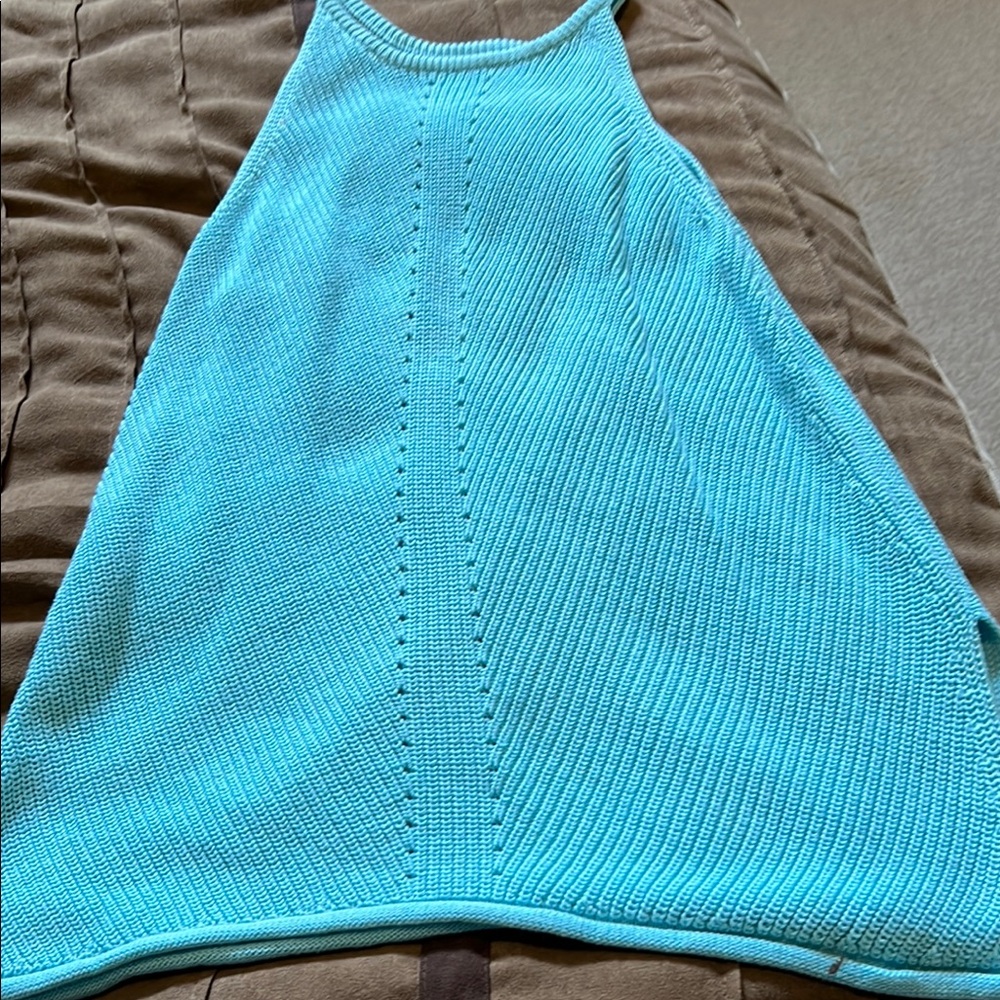 Stylish Blue Knit Halter Top